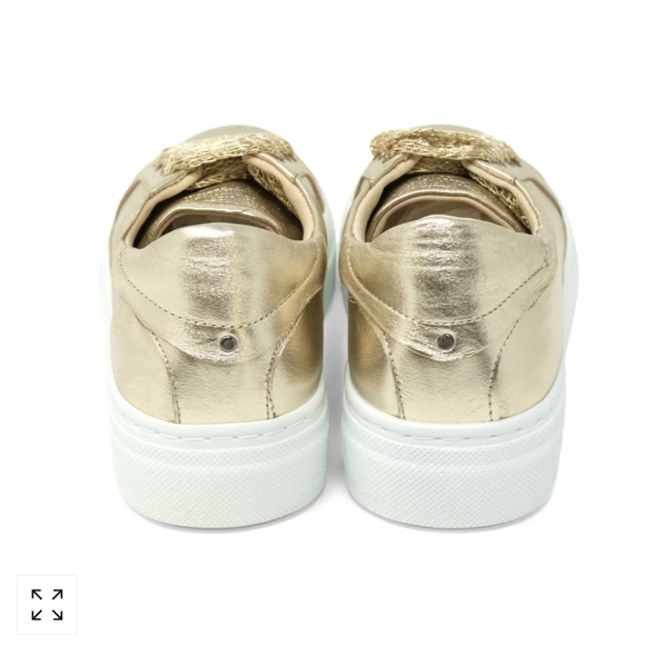 Jennifer tattenelli memory foam snake print gold sneaker 39 - Picture 5 of 6